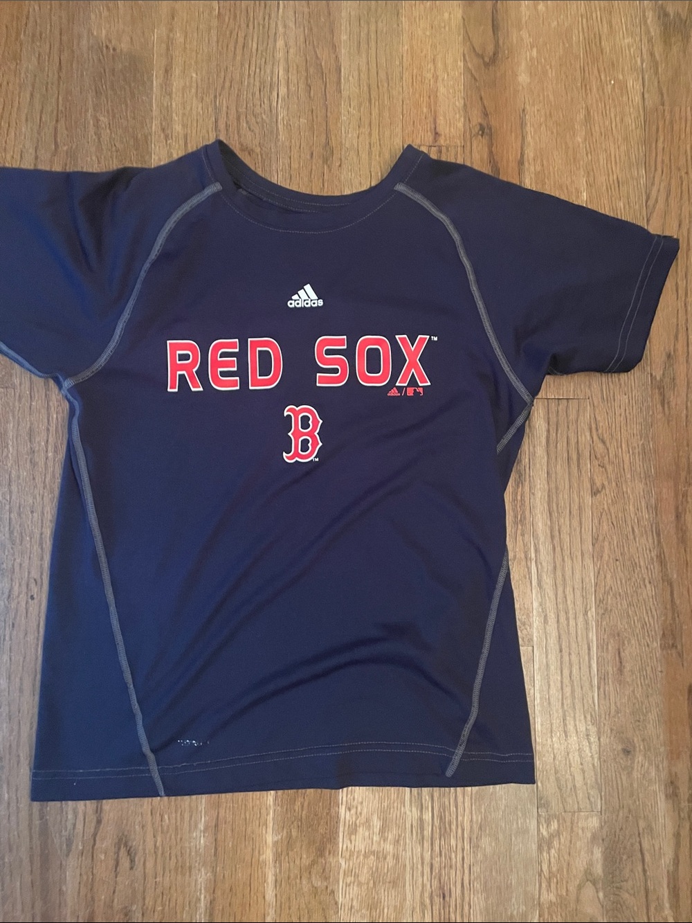 adidas Kids Navy Red Sox Short-Sleeve Tee with Red Logo